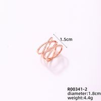 Copper Rose Gold Plated Elegant Modern Style Classic Style Inlay Maple Leaf Petal Zircon Rings sku image 7