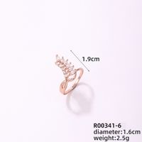 Copper Rose Gold Plated Elegant Modern Style Classic Style Inlay Maple Leaf Petal Zircon Rings sku image 8