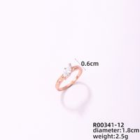 Copper Rose Gold Plated Elegant Modern Style Classic Style Inlay Maple Leaf Petal Zircon Rings sku image 1