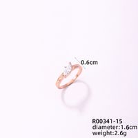 Copper Rose Gold Plated Elegant Modern Style Classic Style Inlay Maple Leaf Petal Zircon Rings sku image 2