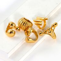 304 Stainless Steel 18K Gold Plated Casual Modern Style Asymmetrical Irregular Geometric No Inlay Open Rings Rings main image 1