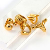 Acero Inoxidable 304 Chapados en oro de 18k Casual Estilo Moderno Asimétrico Irregular Geométrico Sin Incrustaciones Anillos Abiertos Anillos main image 11