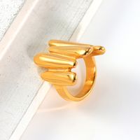 304 Stainless Steel 18K Gold Plated Casual Modern Style Asymmetrical Irregular Geometric No Inlay Open Rings Rings main image 10