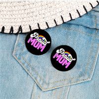 Casual Cute Modern Style Round Letter Rainbow Alloy Printing Unisex Brooches main image 6