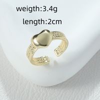 Elegante Estilo Simple Geométrico Forma De Corazón Aleación Asimétrico Embutido Circón Mujeres Anillos Abiertos main image 2