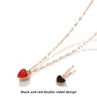 304 Stainless Steel IG Style Simple Style Plating Inlay Four Leaf Clover Round Heart Shape Shell Zircon Pendant Necklace sku image 36
