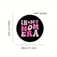 Casual Cartoon Style MAMA Round Letter Flower Alloy Printing Unisex Brooches main image 2