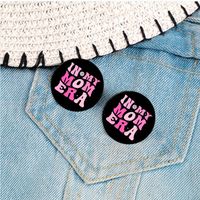 Casual Cartoon Style MAMA Round Letter Flower Alloy Printing Unisex Brooches main image 6