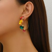 1 Pair IG Style Shiny Geometric Inlay Alloy Rhinestones Earrings main image 1