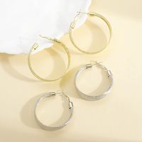 1 Pair Basic Modern Style Solid Color Plating Alloy Copper 18K Gold Plated Silver Plated Hoop Earrings main image 3