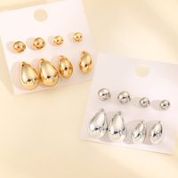 1 Set Basic Simple Style Classic Style Round Water Droplets CCB Ear Studs main image 5