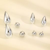 1 Set Basic Simple Style Classic Style Round Water Droplets CCB Ear Studs main image 4