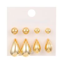 1 Set Basic Simple Style Classic Style Round Water Droplets CCB Ear Studs sku image 2