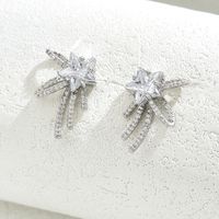 1 Pair Sweet Shiny Bow Knot Hollow Out Inlay Copper Zircon White Gold Plated Gold Plated Ear Studs sku image 6