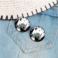 Casual Modern Style Cartoon Moon Tree Alloy Printing Unisex Brooches main image 5