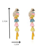 1 Pair Cartoon Style Bird Enamel Alloy Artificial Rhinestones Drop Earrings main image 2