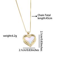 Kupfer 18 Karat Vergoldet Einfacher Stil Inlay Herzform Hülse Zirkon Halskette Mit Anhänger sku image 9