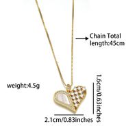 Kupfer 18 Karat Vergoldet Einfacher Stil Inlay Herzform Hülse Zirkon Halskette Mit Anhänger sku image 1