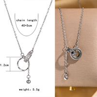 304 Stainless Steel Copper Elegant Lady Modern Style Inlay Letter Butterfly Lock Acrylic Zircon Pendant Necklace sku image 16