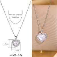 304 Stainless Steel Copper Elegant Lady Modern Style Inlay Letter Butterfly Lock Acrylic Zircon Pendant Necklace sku image 8