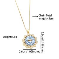 Copper 18K Gold Plated Simple Style Enamel Inlay Round Heart Shape Shell Zircon Pendant Necklace main image 4