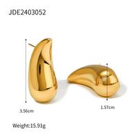 1 Pair IG Style Simple Style Water Droplets 316 Stainless Steel  18K Gold Plated Ear Studs sku image 2