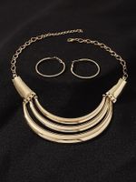 Vintage Style Exaggerated Luxurious Solid Color Iron Layered Women's Jewelry Set main image 3