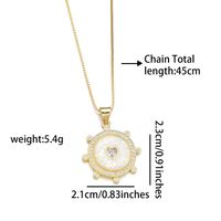 Copper 18K Gold Plated Simple Style Enamel Inlay Heart Shape Shell Zircon Pendant Necklace main image 6