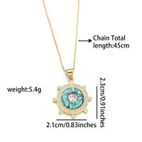 Copper 18K Gold Plated Simple Style Enamel Inlay Heart Shape Shell Zircon Pendant Necklace main image 7