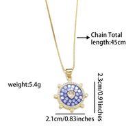 Copper 18K Gold Plated Simple Style Enamel Inlay Heart Shape Shell Zircon Pendant Necklace main image 2