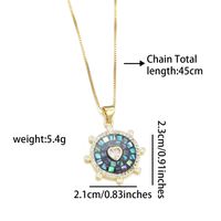 Copper 18K Gold Plated Simple Style Enamel Inlay Heart Shape Shell Zircon Pendant Necklace main image 5
