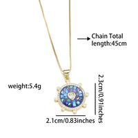 Copper 18K Gold Plated Simple Style Enamel Inlay Heart Shape Shell Zircon Pendant Necklace main image 4