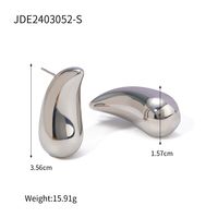 1 Pair IG Style Simple Style Water Droplets 316 Stainless Steel  18K Gold Plated Ear Studs sku image 1