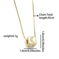 Copper 18K Gold Plated Simple Style Inlay Star Moon Lightning Shell Zircon Pendant Necklace main image 3