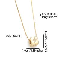 Le Cuivre Plaqué Or 18K Style Simple Incruster Star Lune Foudre Coquille Zircon Pendentif main image 4