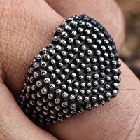 Estilo Moderno Estilo De Moda Forma De Corazón Acero Inoxidable 304 Acero Titanio Hombres Anillos main image 6