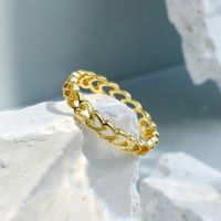 Copper 18K Gold Plated Simple Style Classic Style Commute Hollow Out Inlay Solid Color Zircon Rings main image 4
