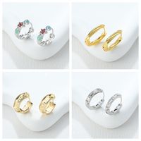 1 Piece Pastoral Simple Style Solid Color Flower Alloy Earrings main image 1