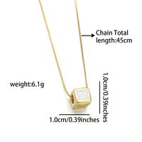 Copper 18K Gold Plated IG Style Simple Style Enamel Inlay Square Butterfly Shell Zircon Necklace main image 3