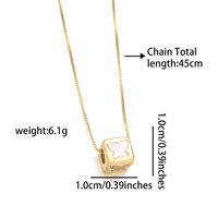 Copper 18K Gold Plated IG Style Simple Style Enamel Inlay Square Butterfly Shell Zircon Necklace main image 2