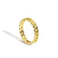 Copper 18K Gold Plated Simple Style Classic Style Commute Hollow Out Inlay Solid Color Zircon Rings sku image 1