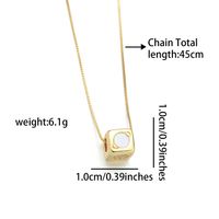 Copper 18K Gold Plated IG Style Simple Style Inlay Cross Lips Square Shell Zircon Necklace main image 2