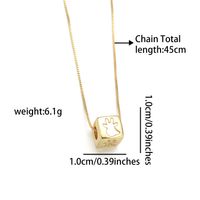 Cobre Chapados en oro de 18k Estilo IG Estilo Simple Embutido Cruzar Labios Cuadrado Cascarón Circón Collar sku image 3
