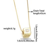Copper 18K Gold Plated IG Style Simple Style Inlay Cross Lips Square Shell Zircon Necklace main image 7