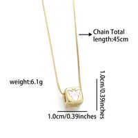 Copper 18K Gold Plated IG Style Simple Style Inlay Cross Lips Square Shell Zircon Necklace main image 6