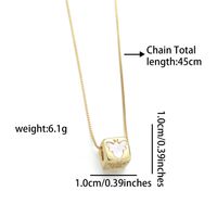 Copper 18K Gold Plated IG Style Simple Style Inlay Cross Lips Square Shell Zircon Necklace sku image 1