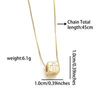 Copper 18K Gold Plated IG Style Simple Style Inlay Cross Lips Square Shell Zircon Necklace main image 8