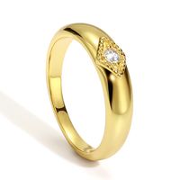 Copper 18K Gold Plated Simple Style Classic Style Commute Hollow Out Inlay Solid Color Zircon Rings main image 7