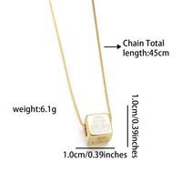 Copper 18K Gold Plated Simple Style Enamel Inlay Geometric Square Star Shell Zircon Necklace main image 7