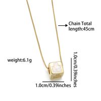 Copper 18K Gold Plated Simple Style Enamel Inlay Geometric Square Star Shell Zircon Necklace main image 5